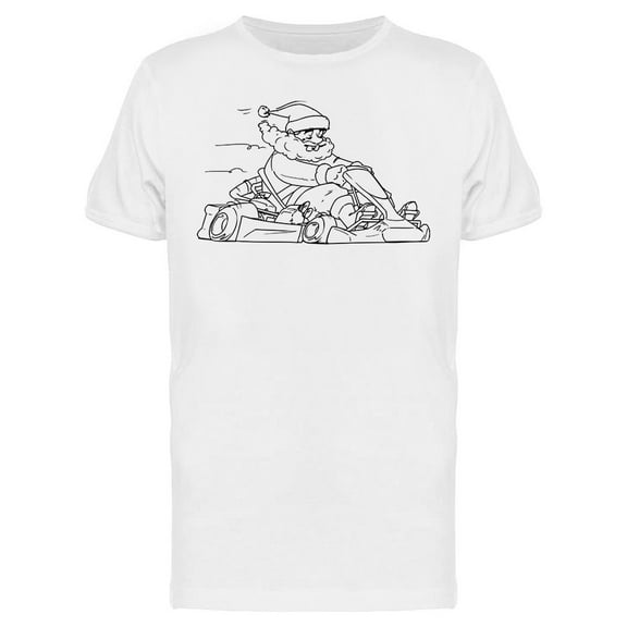 Santa Claus Riding A Go-Kart T-Shirt Men -Image by Shutterstock, Male 3X-Large
