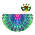 thumbnail image 4 of Capa de disfraz de pavo real con máscara para festival, carnaval, mascarada, decoración, juego de rol Verde, 4 of 7