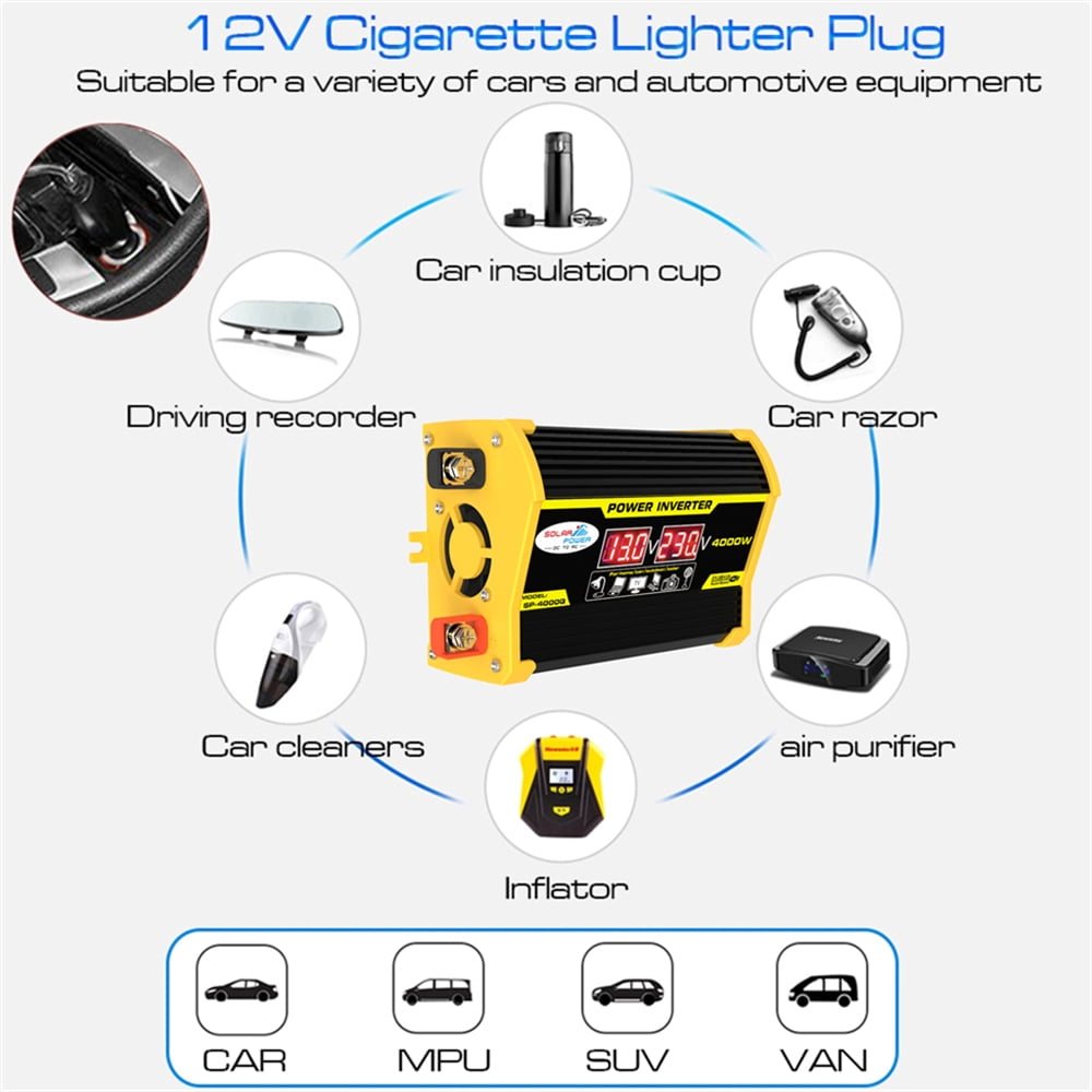 Inverter,Usb Led - Reliable Inverter Dual Usb Car Inverters Display Auto Inverters 4000w Inverter Car - Inverter Car Inverters Dc12volt Inverters Inverter Portable Inverter Carinverters