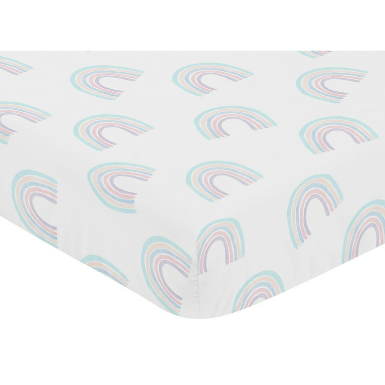 Pastel rainbow crib sheet 2025