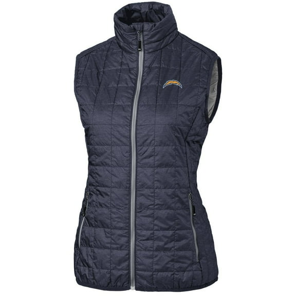 Women's Cutter & Buck Navy Los Angeles Chargers Rainier PrimaLoft Eco Full-Zip Vest