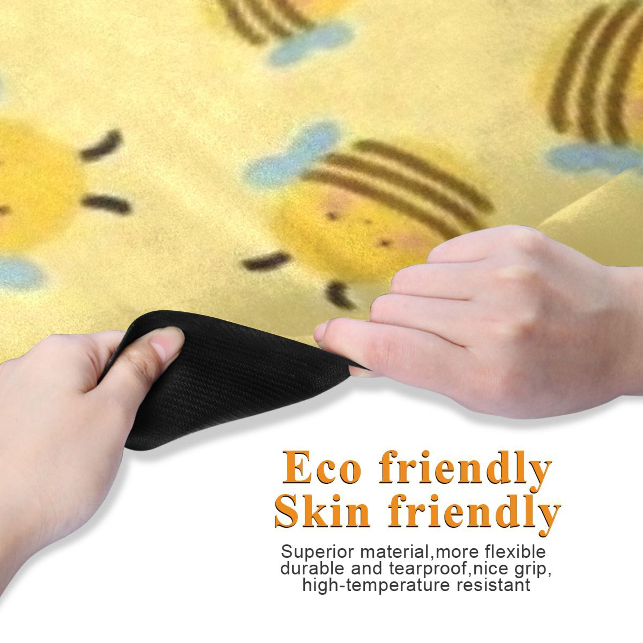 BZSMCE Yoga Mat Women Fitness Mat Yellow Bee Pattern