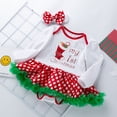 thumbnail image 4 of Odeerbi Toddler Newborn Baby Girls Princess Letter Tutu Dress Set Christmas Outfits Four-piece Suit, 4 of 9