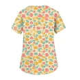 thumbnail image 3 of SAATLERI Scrub Tops Women Hawaiian Scrubs for Women Floral Printed Scrub Tops Casual Holiday Medical Uniform with Pockets, 3 of 4