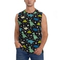 thumbnail image 3 of Uemuo Dinosaur Pattern Men's Sleeveless T-Shirt,Muscle Athletic Tank Top, Moisture-wicking Quick-dry Breathable Classic Tee Top for Gym Run Outdoor Sports-Small, 3 of 8