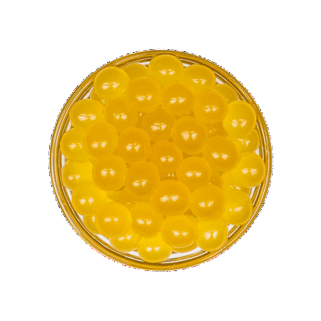Tea Zone B2061 Peach Popping Pearls for Beverage, Ice cream, Desser, Sweet topping, ready to serve,7 lb