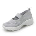 thumbnail image 3 of NOKIO Womens Slip-On Walking Shoes Summer Breathable Mesh Shoes Running Shopping Flat Comfort Wedge Platform Loafers Casual Shoes Women's Hollow Out Wedge Sport Shoes, 3 of 7