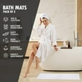 thumbnail image 3 of Premium Cotton Banded White Bath Mats Pack of 2, 22x34 inches [Not a Bathroom Rug] - Infinitee Xclusives, 3 of 12