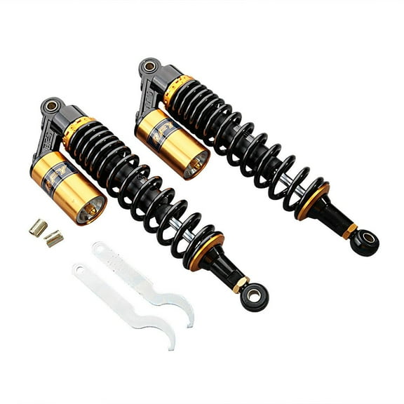 GZYF 375mm Rear Air Shock Absorbers Universal for Honda Suzuki Yamaha Kawasaki ATV Go Kart Quad Dirt Sport Bikes Black & Gold