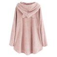 thumbnail image 4 of Abrigo de Invierno de Navidad Para Mujer Trajes de Felpa Botones de Impresión de Navidad Casual Top Con Capucha de Manga Larga Odeerbi ODB200748, 4 of 5