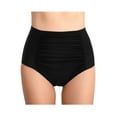 thumbnail image 4 of Csndyce Women's High Waist Bikini Bottoms Shirred Tankini Briefs Ruched Stretchy Swimsuit Bottoms, 4 of 4