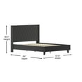 thumbnail image 5 of Emma + Oliver Queen Accent Extended Panel Platform Bed in Black Fabric, 5 of 10