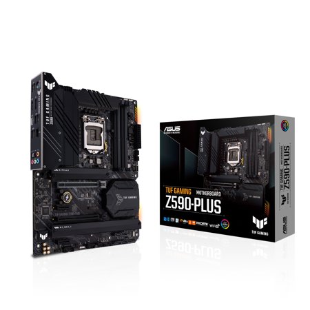 ASUS TUF Gaming Z590-Plus, LGA 1200 (Intel® 11th/10th Gen) ATX gaming motherboard (PCIe 4.0, 3xM.2/NVMe SSD, 14+2 power stages, USB 3.2 gen 1 front panel Type-C, 2.5Gb LAN, Aura RGB lighting)