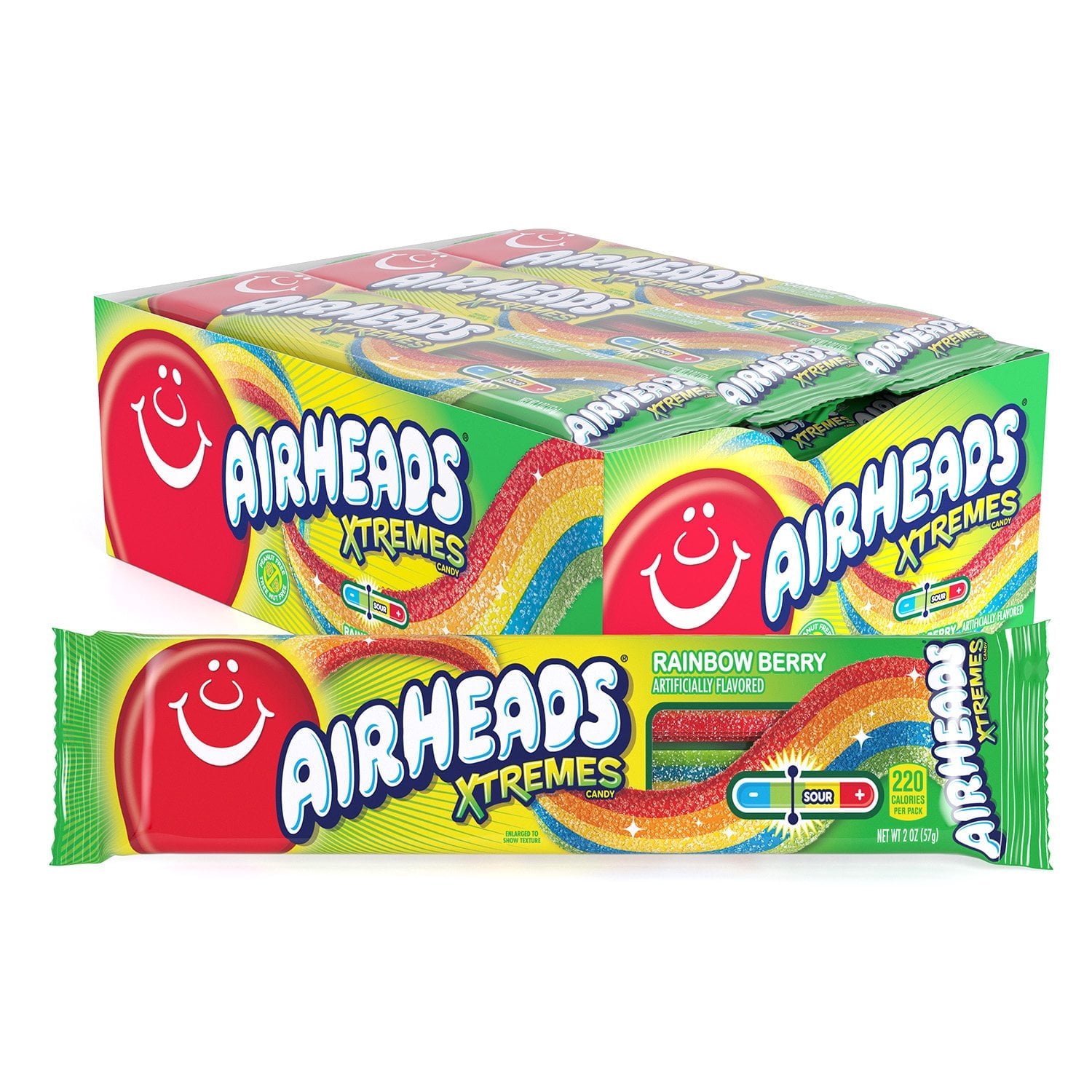 Airheads Xtremes Sour Candy Belts, 2 oz Pack of 1 with Serving Bowl by OMA