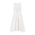thumbnail image 6 of YuXingFu Sexy Dresses for Women Maxi Crew Neck Plus Size Womens Dress Sleeveless Solid Color Slim Fit Long Casual Summer White S, 6 of 8