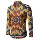 thumbnail image 2 of Camisas Para Hombre Manga Larga Negra Hombres Casual Azik Print 3D Impresión digital Ligero Transpirable Manga larga Turn Down Solapa Camisa formal (Yellow, 3XL), 2 of 5