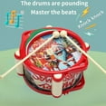 thumbnail image 4 of KOYPTL Musical Instruments Set Toys For Kids 2-5,Hand Drum Set Include Hand Pat Drum,Sand Hammers And Trumpet,Montessori Sensory Toys Birthday Christmas Gift For Toddlers Boys Girls 2 3 4 5+（Red）, 4 of 6