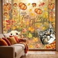 thumbnail image 3 of Fall Window Clings, Fall Leaves Wall Stickers & Watercolor Cats, Dogs, Pumpkin Autumn Window Clings Set, Peel and Stick Removable Falls Wall Stickers Decals for Home, Living Room Glass Door Halloween, 3 of 4