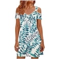 thumbnail image 2 of Roncen Sundresses for Women Beach Vacation 2026 Spring Cover Ups Short Sleeve T Shirt Dress Cold Shoulder Summer Dresses, 2 of 6