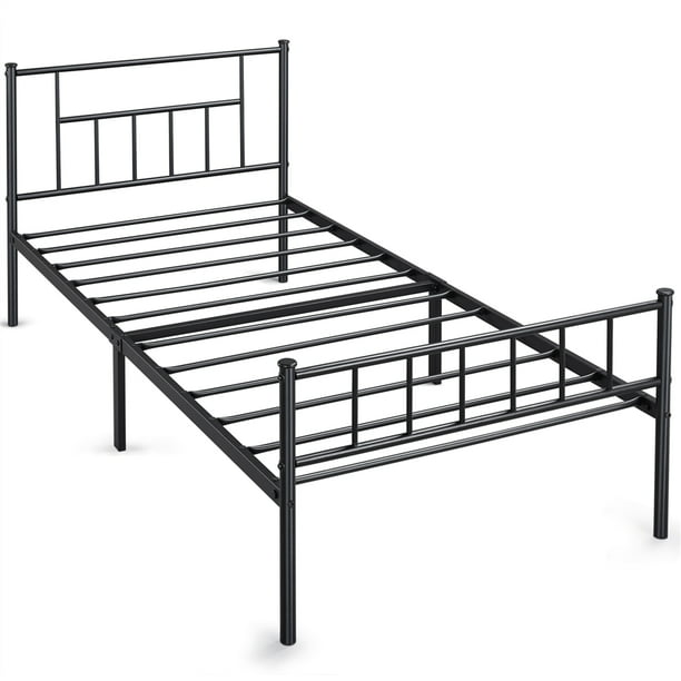 Smilemart Metal Twin Size Bed With, How Long Is A Twin Size Bed Frame
