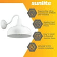thumbnail image 5 of Sunlite Gooseneck Rustic Barn Light Fixture, Wall Mount, Medium Base (E26) Socket, Standard A19 Bulb Required (60W Max), 12 Inch, Indoor and Outdoor Use, UL Listed Wet Location, White, 5 of 5