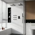 thumbnail image 6 of CASAINC Wall Mounted 1-Spray Thermostatic Dual Shower Heads 4-function Shower Faucet 1.8 with Body Spray Bathroom Shower System in Matte Black, 6 of 11