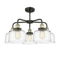 thumbnail image 4 of Innovations Lighting  Bell - 5 Light 26" Stem Hung Chandelier Black Antique Brass/Clear Deco Swirl, 4 of 5