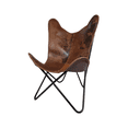 thumbnail image 4 of Cresta Modern Antique Brown Butterfly Chair | Handmade Genuine Leather Seat | Iron Frame Accent Chair for Living Room, Bedroom & Lounge | Foldable Indoor Seating, 4 of 8