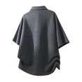 thumbnail image 5 of IWRICH Men's Knit Oversize Polo Shirts Short Sleeve Plus Size Henley Collared Shirt Summer Baggy Streetwear Grey M, 5 of 5