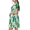 thumbnail image 2 of Fotbe Cactus 1 Vestido Largo de Moda para Mujer, Vestido Tipo Camiseta con Manga Corta y Estilo Casual a Rayas y Bloques de Color, 2 of 6