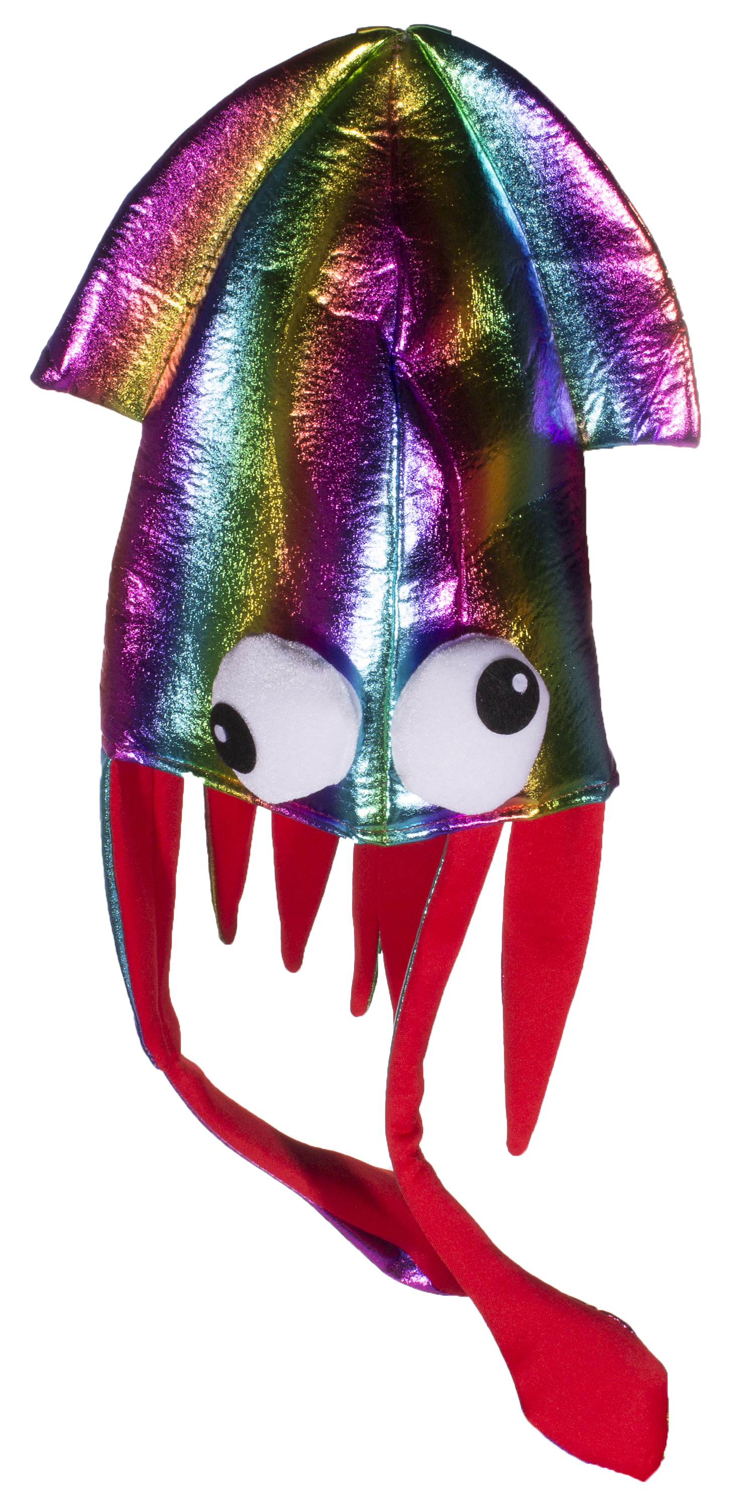 Costume Accessory Shiny Rainbow Colored Felt Squid Hat