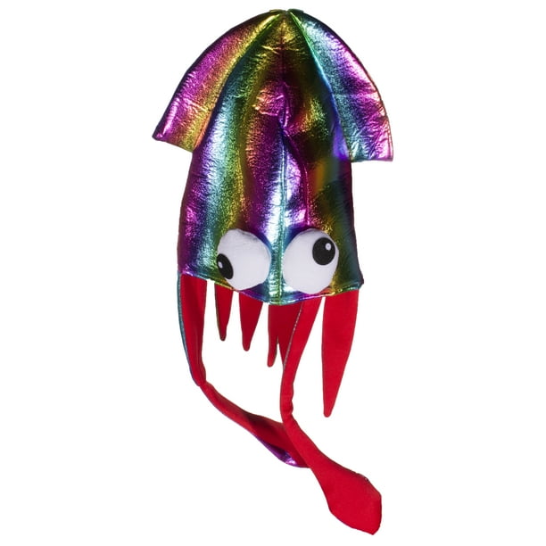 Costume Accessory Shiny Rainbow Colored Felt Squid Hat