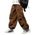 thumbnail image 1 of Pantalones ZAFUL de pana con bolsillo plano para hombre y mujer, 1 of 5