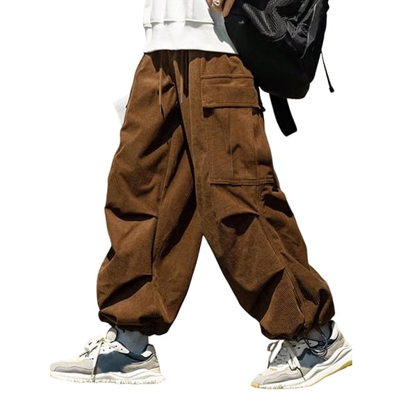 Pantalones ZAFUL de pana con bolsillo plano para hombre y mujer
