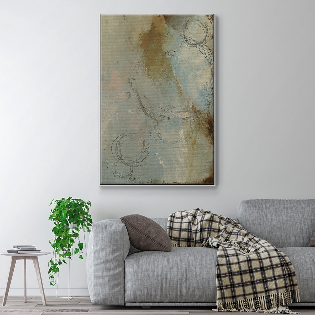 Zen Path I Framed Premium Gallery Wrapped Canvas - Ready to Hang - 27 x 41 - White Floating Frame