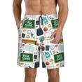thumbnail image 2 of Uemuo Back To School A Pattern Men's Swim Trunks Hawaiian Beach Bathing Suit Swimsuits Beach Quick-Dry Shorts with Pockets-Small, 2 of 9