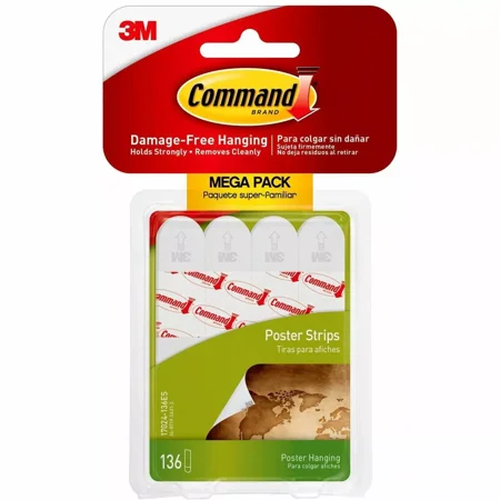 3M Poster Strips Removable Adhesive Mega PK 136/PK WE 17024136ES