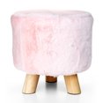thumbnail image 1 of Pouf Rond de 11 Po, Tabouret Décoratif en Fausse Fourrure à 3 Pieds, 1 of 2