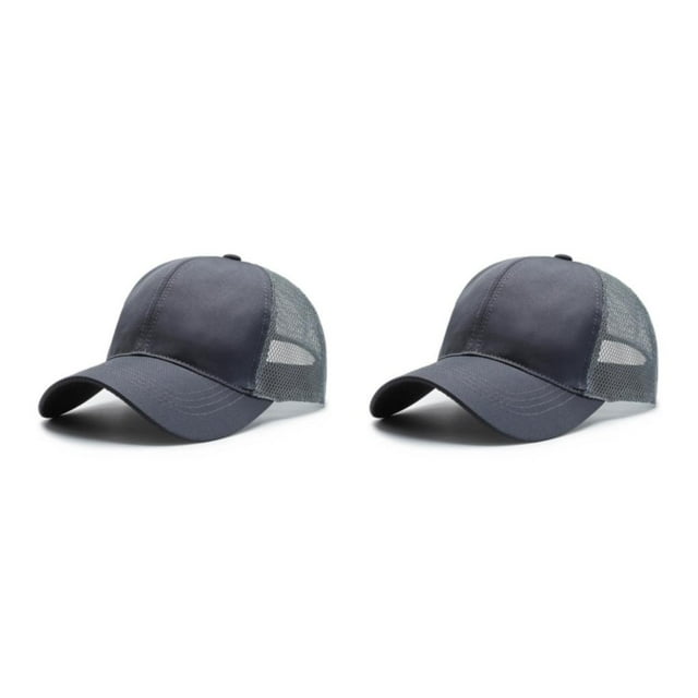 ZheElen Breathable Baseball Cap For Men Adjustable Strap Sporty Style Lightweight Comfortable Male 3D Embroidery Snap-back Hats grey 2Set