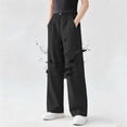 thumbnail image 2 of HAPIMO Girls Kids Multi Color Drapey Wide Leg Pants Elastic Waist Casual Trousers for Daily Wear Black 5 Years, 2 of 7