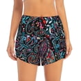 thumbnail image 2 of Pofeuu Paisley Print Women's Athletic Shorts Running Workout Shorts Tummy Control Quick Dry Gym Shorts with Pockets Double layer sports shorts-Medium, 2 of 7