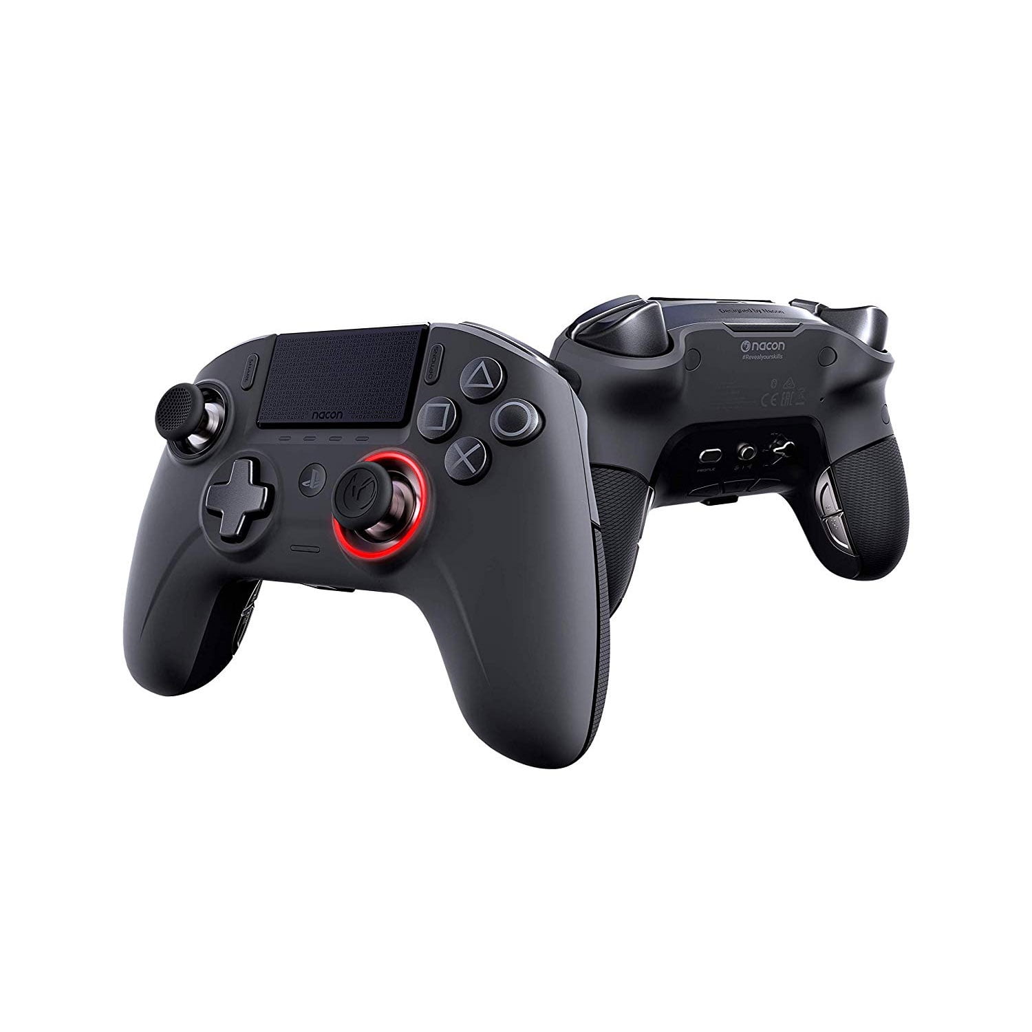  NACON PlayStation 4 Controller - Wired, USB-C, 4 Configurable  Shortcut Buttons, Dual Concave Customizable Sticks, LED Player Status  Indicator : Video Games