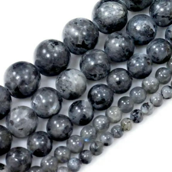 K-KED Natural Black Labradorite Round Loose Bead 15" strand 4/6/8/10/12 mm-4 mm