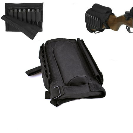 Buttstock Cheek Rest,Tactical Rifle Gun Buttstock Cheek Rest with Ammo Pouch Holder for .308 .300 Winmag,