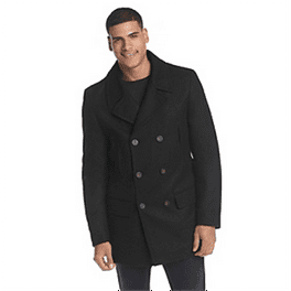 Lauren Ralph Lauren Mens Wool Blend Double-Breasted Pea Coat
