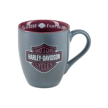 Harley-Davidson Enjoy The Ride B&S Ceramic Coffee Mug - Gray - 15 oz. HDX-98628, Harley Davidson