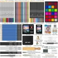 thumbnail image 2 of TEMOGU-Art Set, 140 Pieces Drawing and Painting Supplies, Colored Pencils, Watercolor, Sketchbook, Coloring Book with Case, 2 of 4