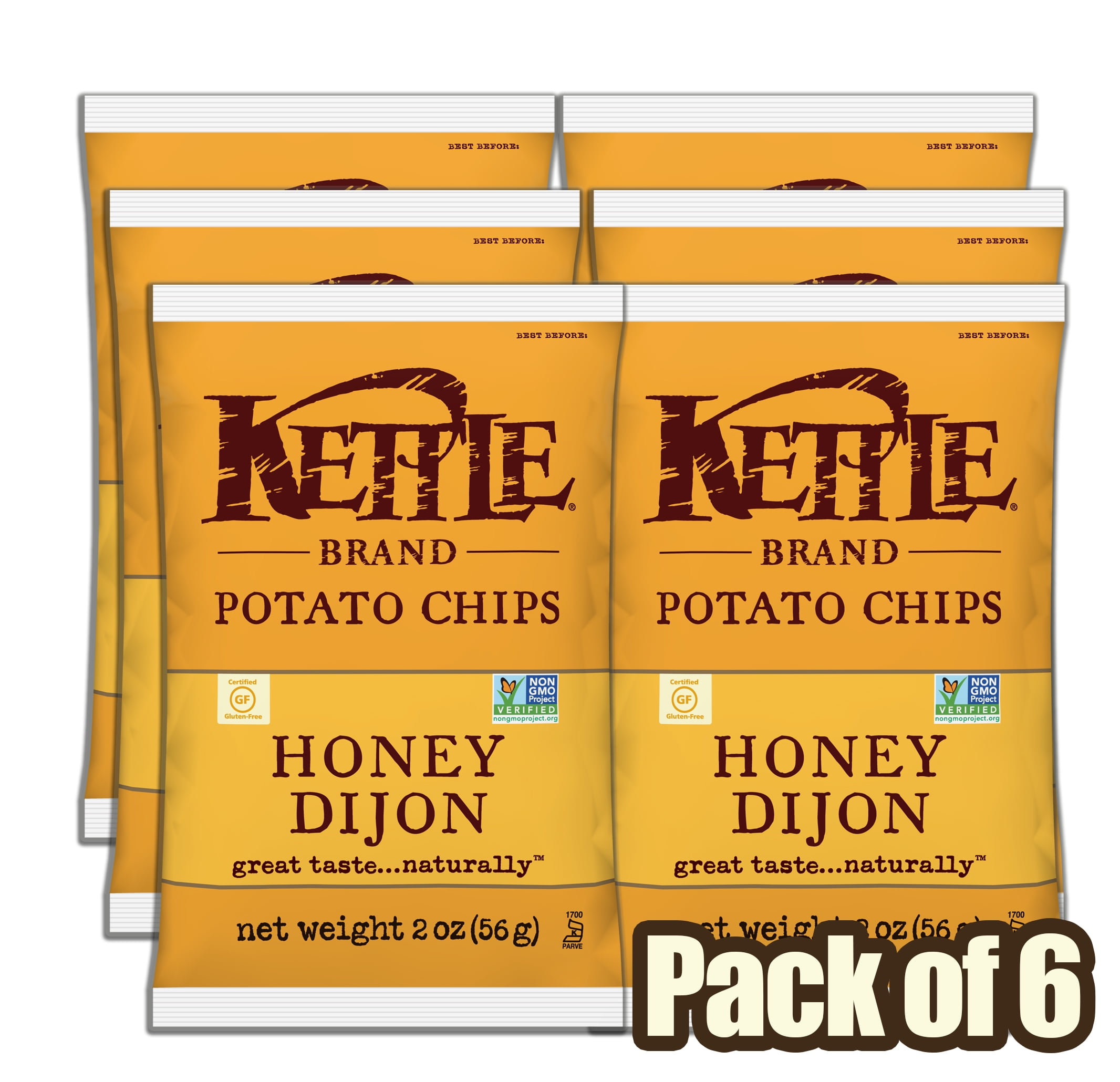 Kettle Brand Honey Dijon Multipack of Potato Chips, 2 Oz, 6 Ct