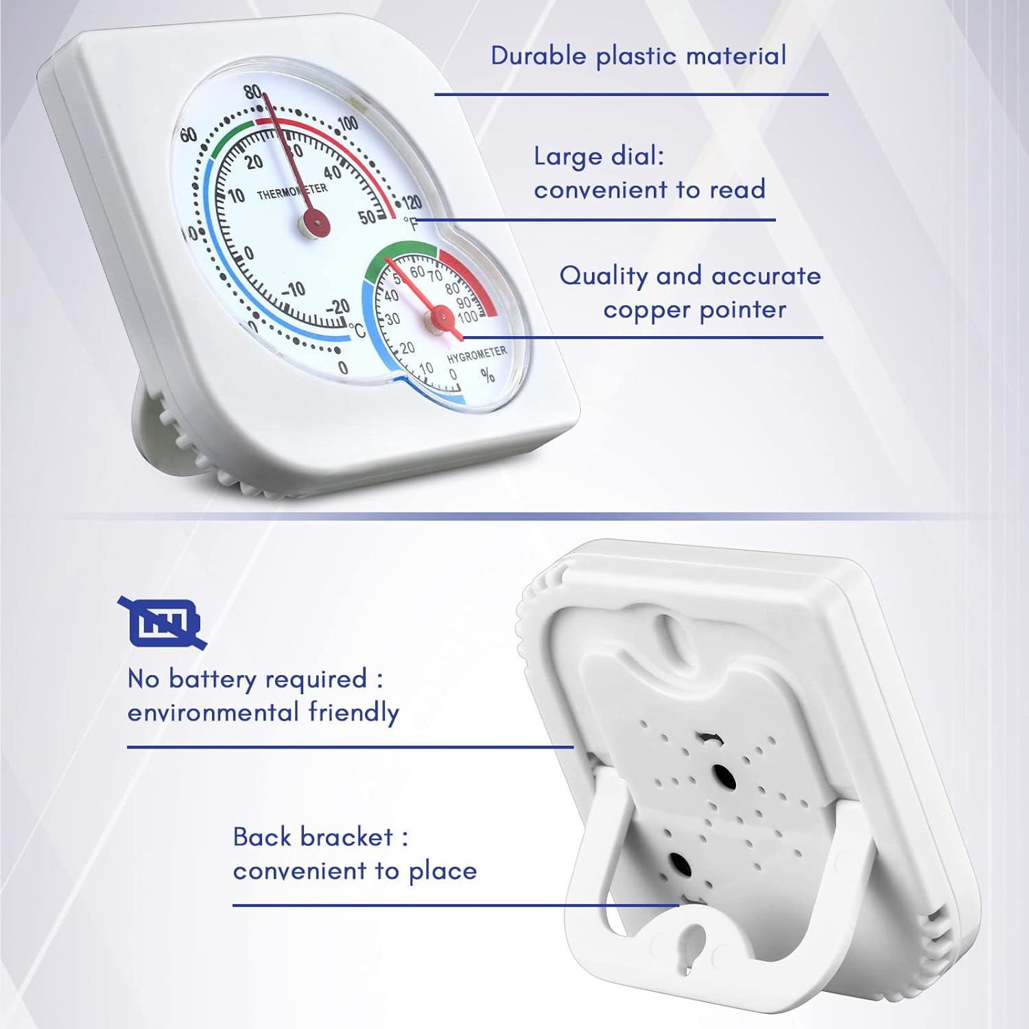 6 Pcs Indoor Thermometer and Humidity Gauge Indoor Mini Thermometer Hygrometer Temperature Humidity Meter Temperature and Monitor with Pointers for Home, Kitchen, Planting Room