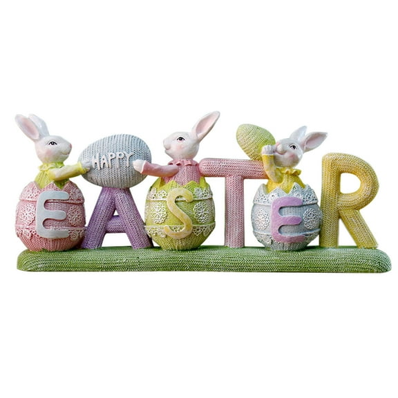 Moocorvic Easter 3 Pcs Rabbit Doll Decoration Bunny Figurine Bunny Cake Topper for Birthday Gift Desk Decorations Rabbit Cake Decoration, Miniature Fairy Garden Decoration